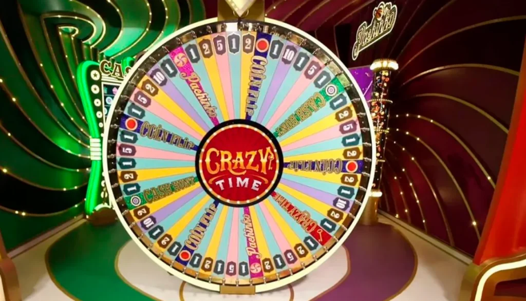 Full Crazy Time wheel with all 54 numbered and bonus segments